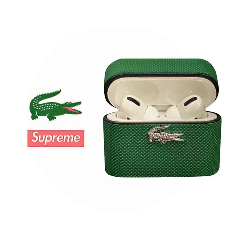 Lacoste airpods case green