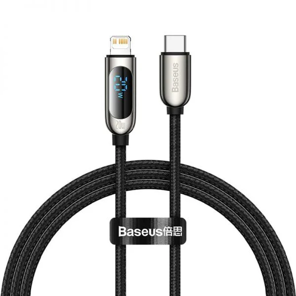 کابل شارژ لایتنینگ به تایپ سی 20 وات بیسوس Baseus Display Fast Charging Data Cable 1m CATLSK-01