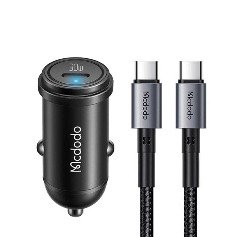 شارژر فندکی تایپ سی 30 وات همراه با کابل تایپ سی مک دودو Mcdodo CC-7493 PD30W USB-C Fast Car Charger