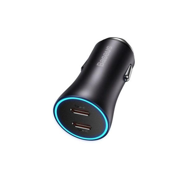 شارژر فندکی تایپ سی ۴۰ وات بیسوس Baseus Golden Contactor Pro Dual Fast Charger Car Charger 40W GJP000013