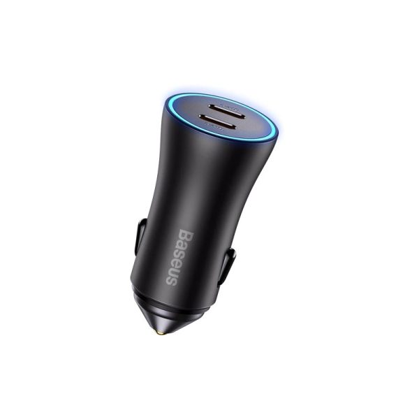 شارژر فندکی تایپ سی ۴۰ وات بیسوس Baseus Golden Contactor Pro Dual Fast Charger Car Charger 40W GJP000013