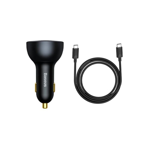 شارژر فندکی 160 وات 3 پورت همراه با کابل بیسوس Baseus Qualcomm 5 Multi-Port Fast Charge CCZX-160CX