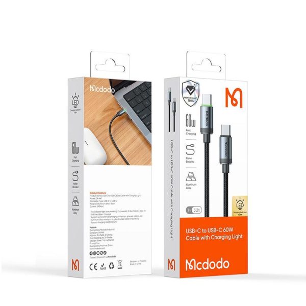 کابل شارژ سریع تایپ سی به تایپ سی 60 وات مک دودو Mcdodo CA-4410 USB-C to USB-C 60W Cable