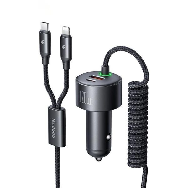 شارژر فندکی 120 وات مک دودو Mcdodo CC-0370 Car Charger 4in1 با دو کابل متصل