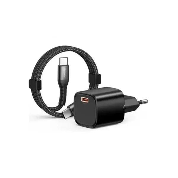 شارژر آداپتور دیواری مینی 30 وات مک دودو Mcdodo CH-0082 Nano 30W Mini GaN Charger With Type-c to Type-c Cable